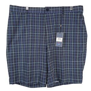 Extracurricular Shorts Chauncey Mens 36 Blue Combo Grid Performance Golf Stretch
